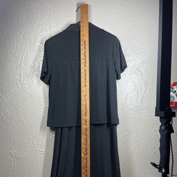 Ronni Nicole by Ouida Black Button Up Front & Back Two-piece Dress Womens Petite - Picture 5 of 6